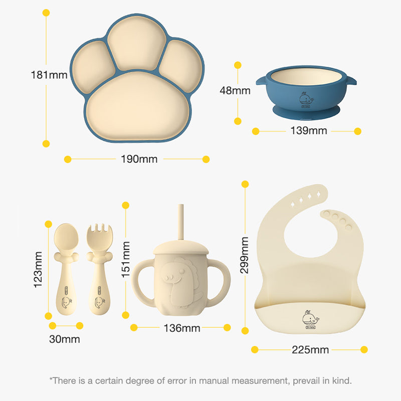 ชุดช้อนส้อมซิลิโคนสำหรับเด็ก 5 ชิ้น